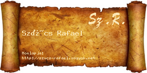 Szűcs Rafael névjegykártya