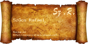 Szűcs Rafael névjegykártya